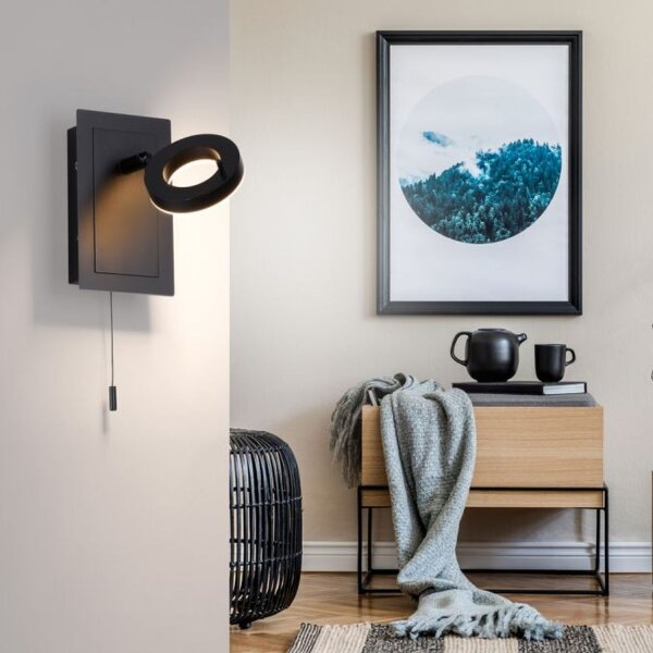 Spot mural à LED avec interrupteur à tirette IP44 réglable 6 W