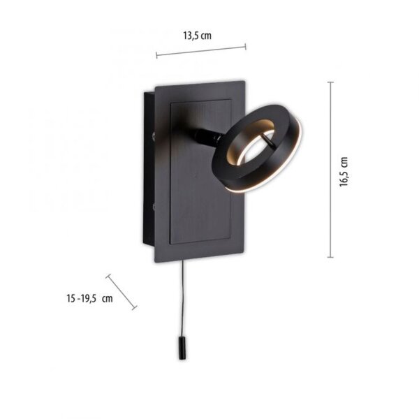 Spot mural à LED avec interrupteur à tirette IP44 réglable 6 W