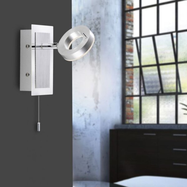 Spot mural à LED Interrupteur à tirette IP44 flexible en aluminium