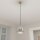 Lampe à suspendre métal rond rétro chrome abat-jour sphérique