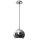 Lampe à suspendre métal rond rétro chrome abat-jour sphérique