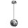Lampe à suspendre métal rond rétro chrome abat-jour sphérique