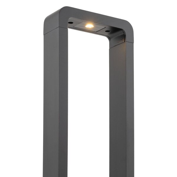 Borne déclairage LED métal 60 cm de haut IP54 noir 480 lm