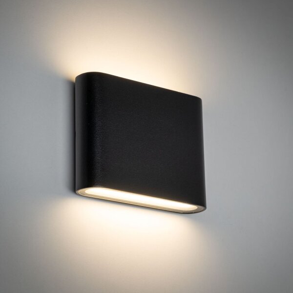 Applique extérieure LED aluminium noir IP54 Up Down