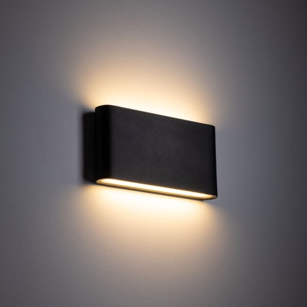Applique LED extérieure métal noir 17,5 cm IP54 Up Down