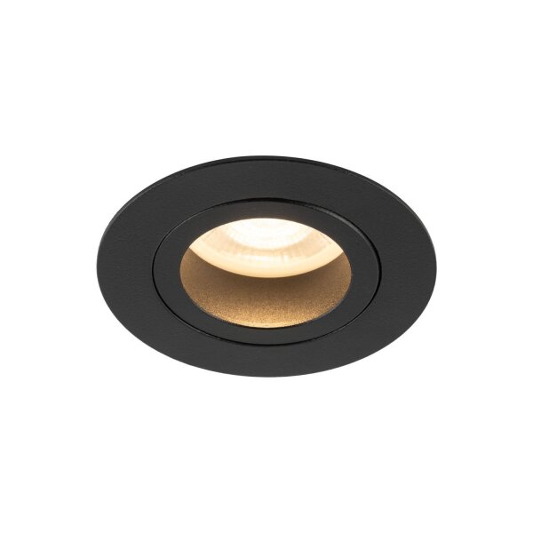 Spot encastré orientable en métal Ø7,5 cm IP65 noir