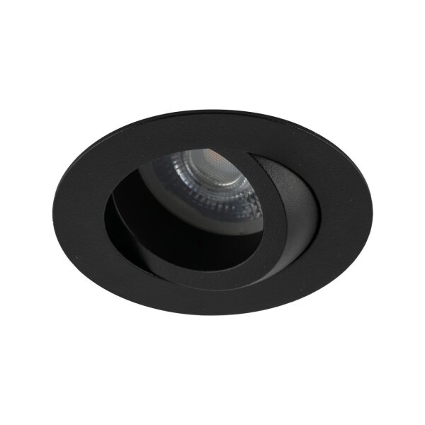 Spot encastré orientable en métal Ø7,5 cm IP65 noir