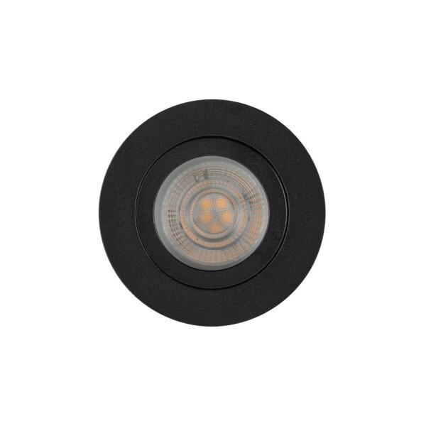 Spot encastré orientable en métal Ø7,5 cm IP65 noir