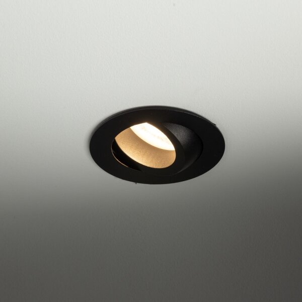 Spot encastré orientable en métal Ø7,5 cm IP65 noir
