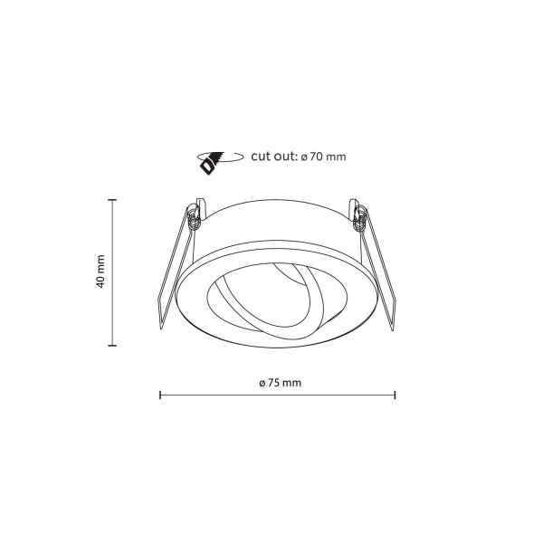 Spot encastré orientable en métal Ø7,5 cm IP65 noir