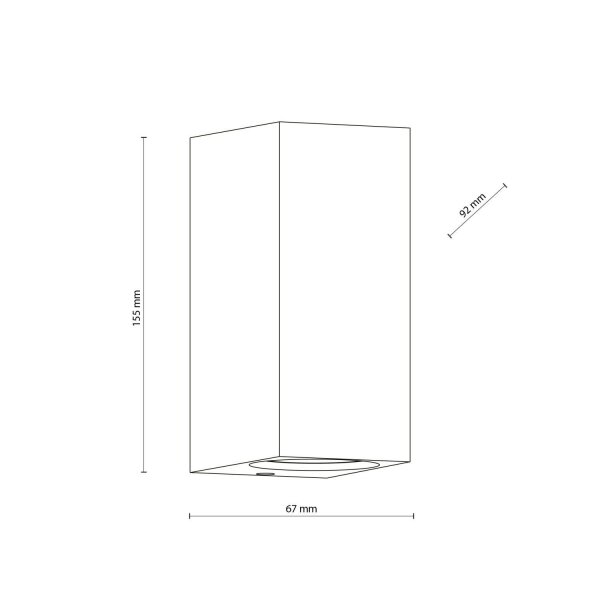 Up Down Lampe dextérieur murale IP44 Métal Gris H:15,1 cm GU10