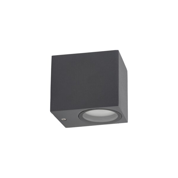Applique murale extérieure Downlight Gris Métal IP44 GU10 H:8 cm