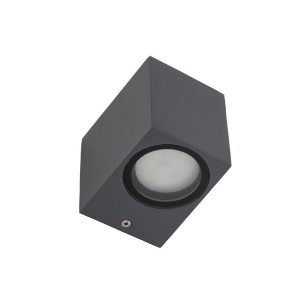 Applique murale extérieure Downlight Gris Métal IP44 GU10 H:8 cm