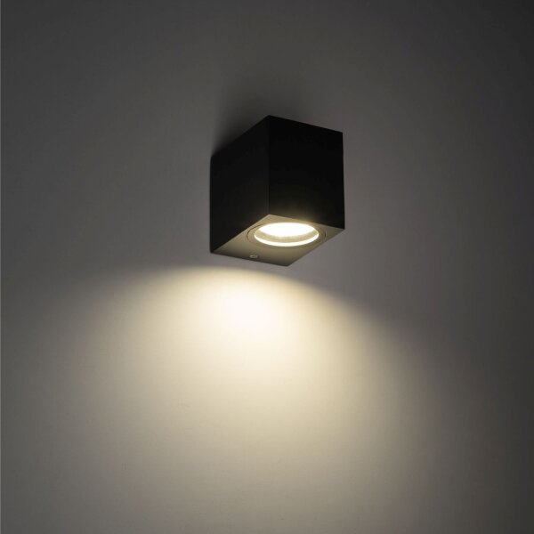 Applique murale extérieure Downlight Gris Métal IP44 GU10 H:8 cm