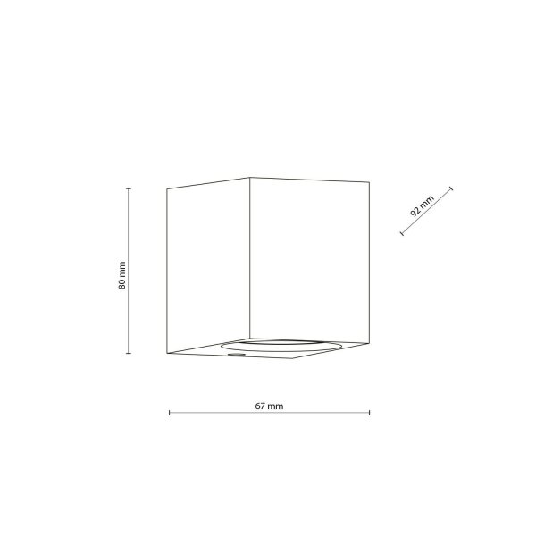 Applique murale extérieure Downlight Gris Métal IP44 GU10 H:8 cm