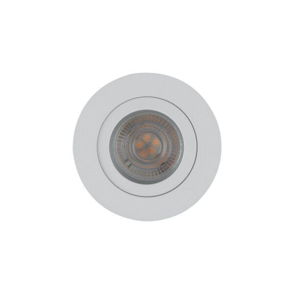 Spot encastré orientable en métal Ø7,5 cm IP65 blanc