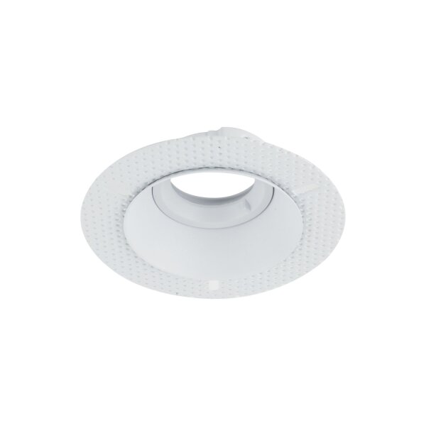 Spot encastré rond métal verre Ø8,5 cm IP65 blanc