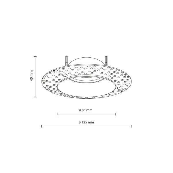 Spot encastré rond métal verre Ø8,5 cm IP65 blanc