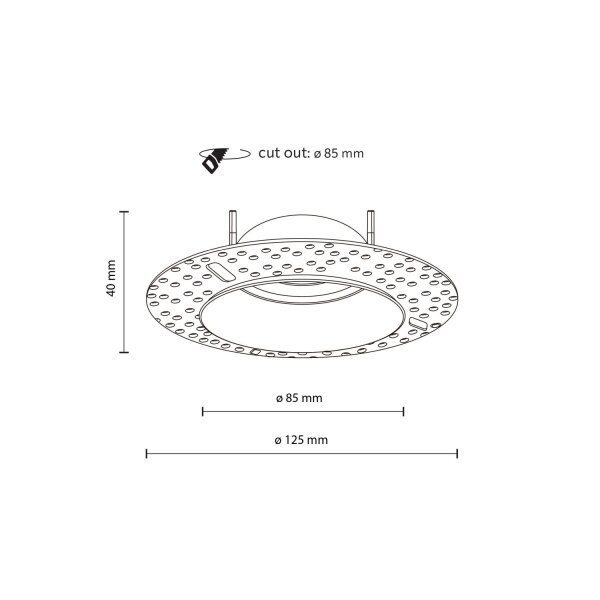 Spot encastré rond métal verre Ø8,5 cm IP65 noir