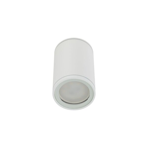 Spot à poser blanc métal GU10 IP44 rond Ø6,3 cm apparent
