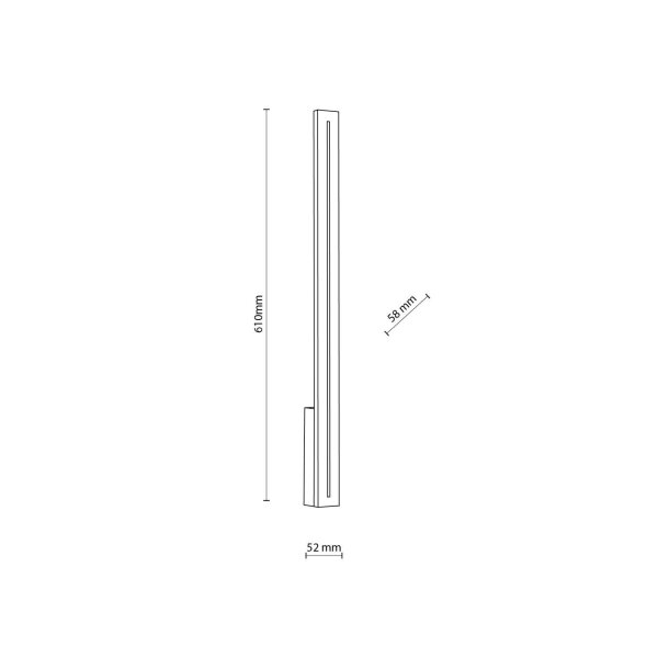 Applique LED Extérieur Métal Gris IP65 H:61 cm indirect