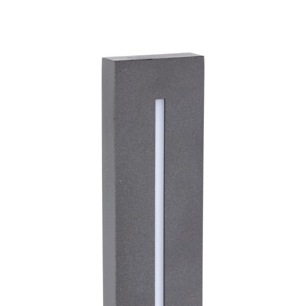 Lampe LED dextérieur Mur Métal Gris IP65 H:121 cm indirect