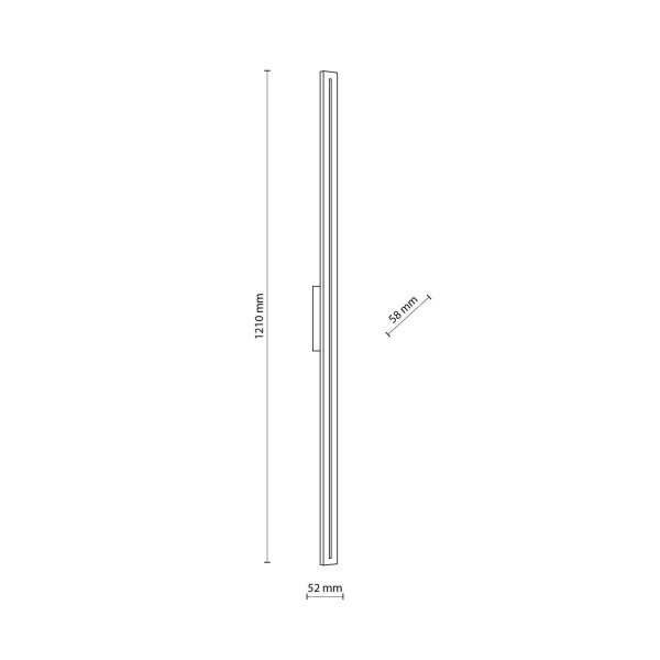 Lampe LED dextérieur Mur Métal Gris IP65 H:121 cm indirect