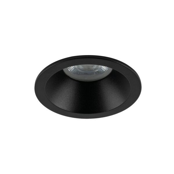 Spot encastré noir IP65 métal verre Ø8,5 cm rond