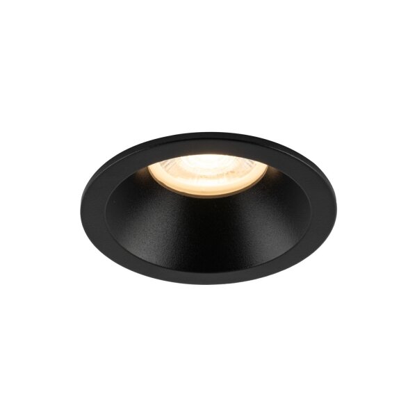Spot encastré noir IP65 métal verre Ø8,5 cm rond