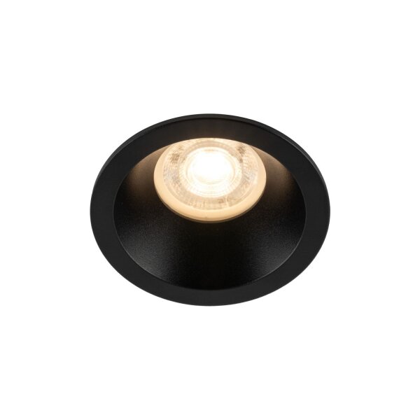 Spot encastré noir IP65 métal verre Ø8,5 cm rond