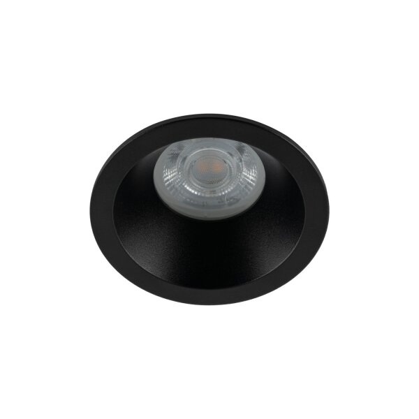 Spot encastré noir IP65 métal verre Ø8,5 cm rond