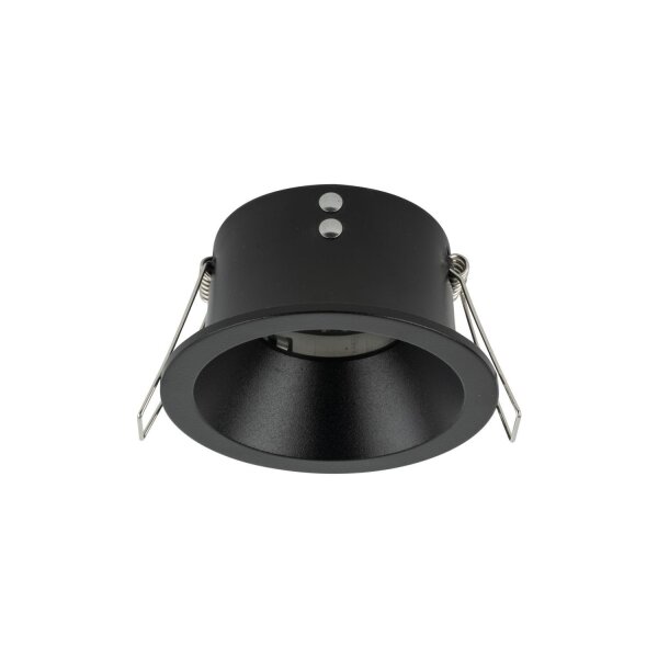 Spot encastré noir IP65 métal verre Ø8,5 cm rond