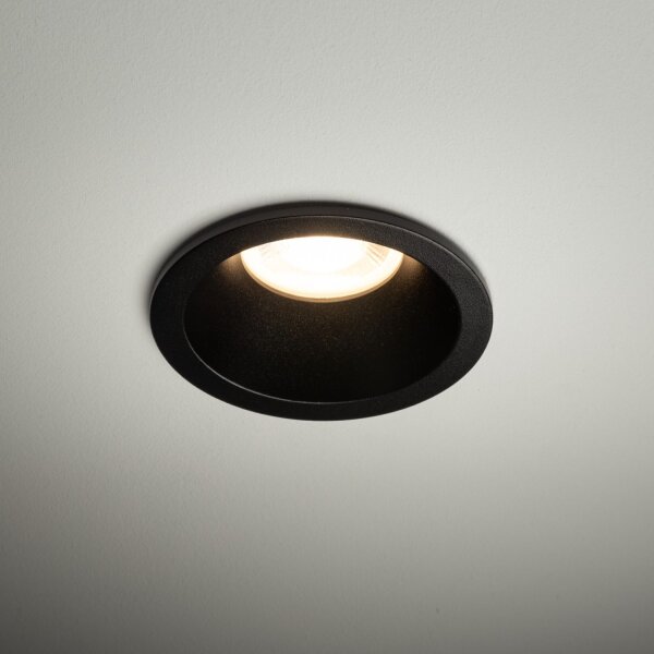 Spot encastré noir IP65 métal verre Ø8,5 cm rond