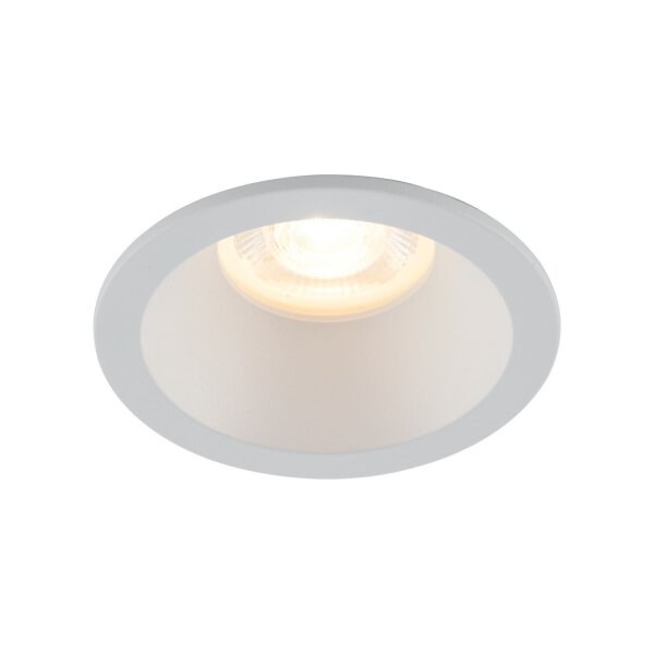 Spot encastré blanc IP65 métal verre Ø8,5 cm rond