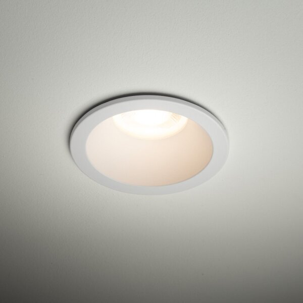 Spot encastré blanc IP65 métal verre Ø8,5 cm rond