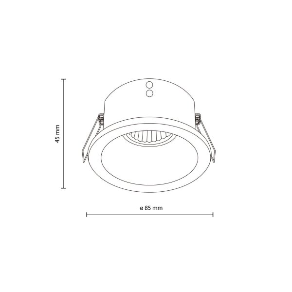 Spot encastré blanc IP65 métal verre Ø8,5 cm rond