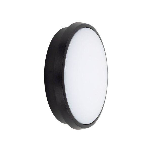 Applique extérieure ronde à LED IP54 aluminium noir 18 W