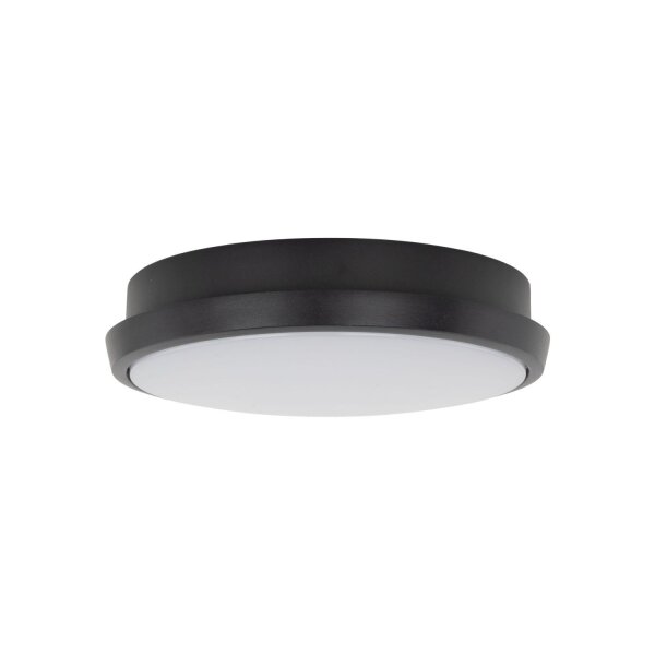Applique extérieure ronde à LED IP54 aluminium noir 18 W