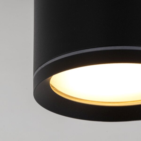 Spot à poser noir aluminium GX53 IP44 Ø8,4 cm apparent