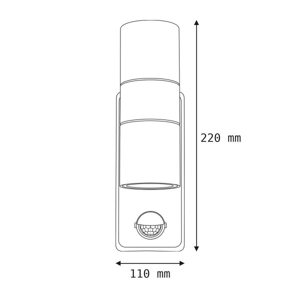 Applique murale Up Down détecteur de mouvement Anthracite IP44 extérieur
