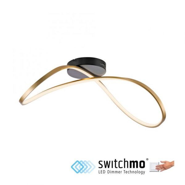 Plafonnier LED métal noir laiton 3000 K intensité lumineuse variable