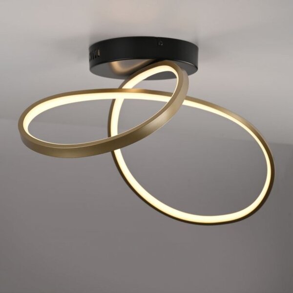 Plafonnier LED métal noir laiton 3000 K intensité lumineuse variable