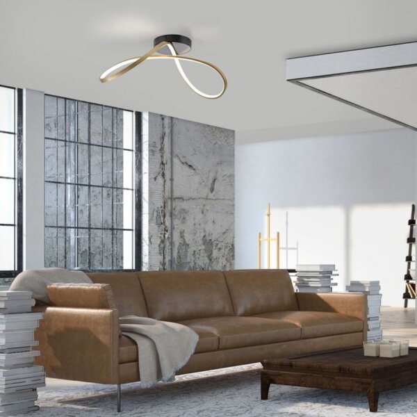 Plafonnier LED métal noir laiton 3000 K intensité lumineuse variable