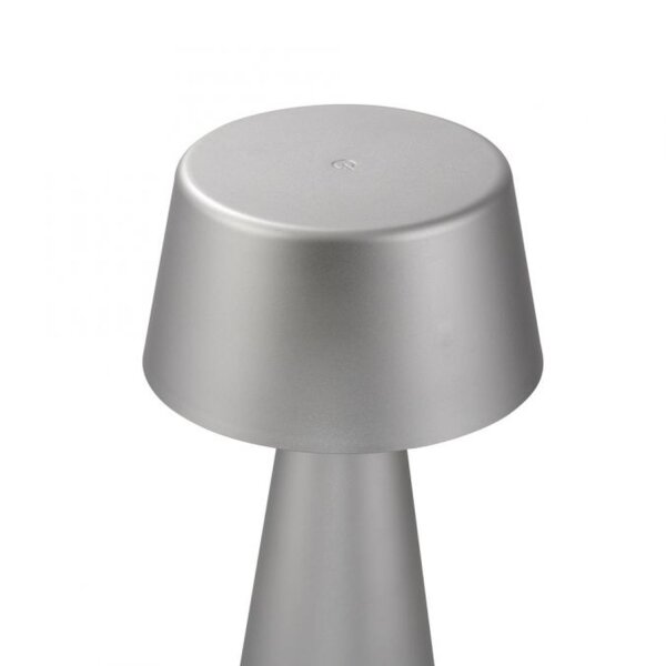Lampe de table LED rechargeable à intensité variable Touch IP54 28,9 cm Argent