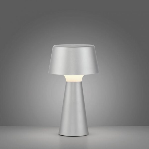Lampe de table LED rechargeable à intensité variable Touch IP54 28,9 cm Argent