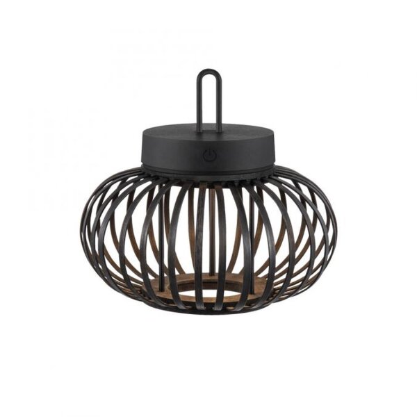 Lampe de table LED rechargeable à intensité variable 22 cm IP44 2 W noir