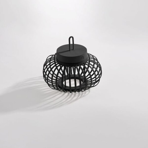 Lampe de table LED rechargeable à intensité variable 22 cm IP44 2 W noir