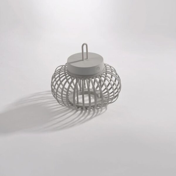 Lampe de table LED rechargeable Dimmer Touch 22 cm IP44 2 W Greige