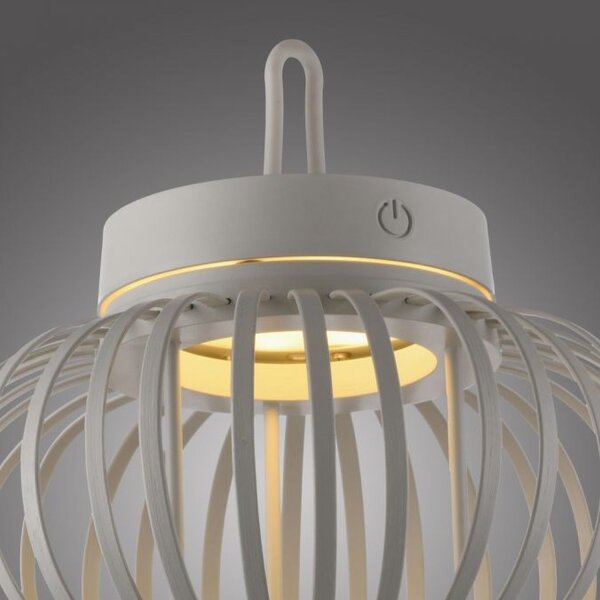Lampe de table LED rechargeable Dimmer Touch 22 cm IP44 2 W Greige