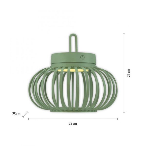 Lampe de table LED rechargeable Dimmer Touch 22 cm IP44 2 W vert
